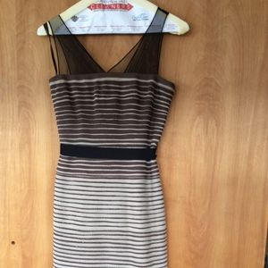 EUC BCBG Beige/Brown Cocktail Dress Size 0.
